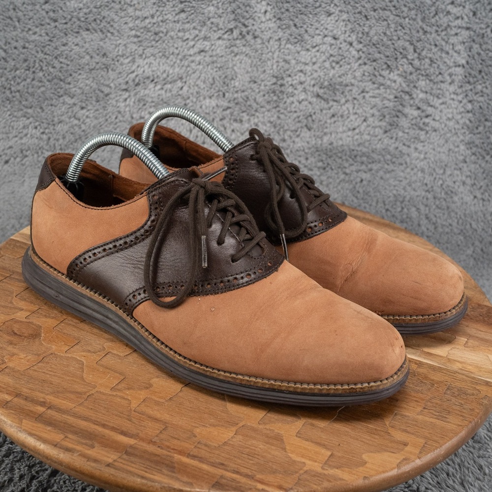 Cole Haan Original Grand Saddle Shoes Mens 9 Brown Two Tone Leather C24913